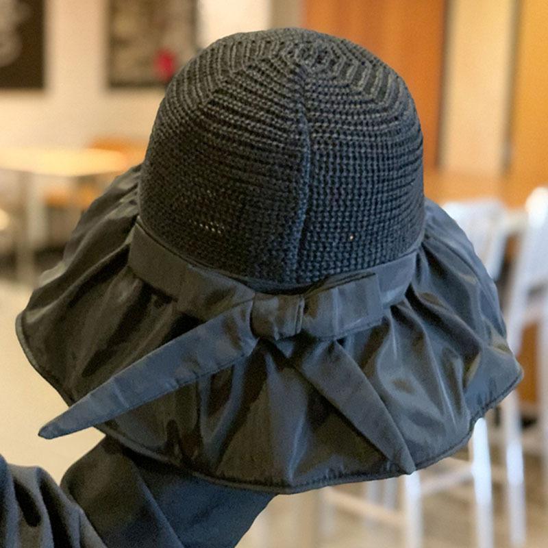 Summer women's hat knitted hollow vinyl PU sunscreen basin hat versatile candy color glossy fashion bucket hat