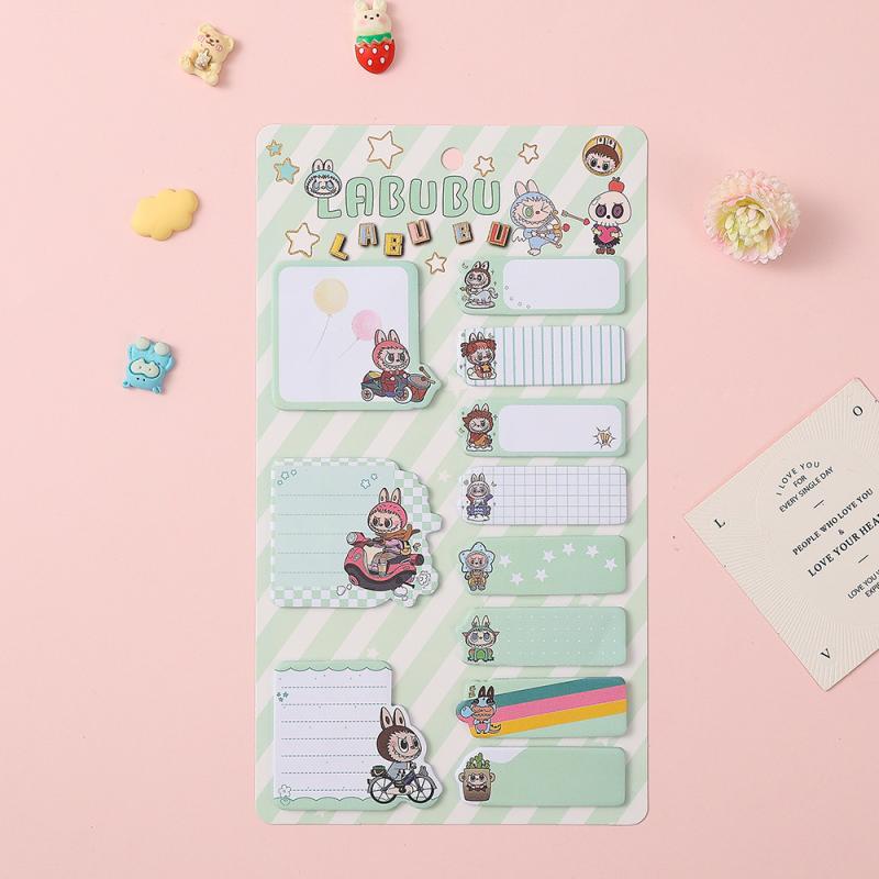 220 Sheets Labubu Sticky Notes Set Kawaii Self-Adhesive Memo Strips Stationery