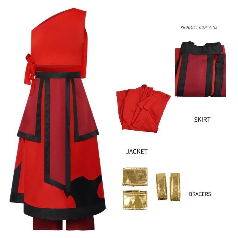

Cosplay Set Avatar Fashion Comfortable Simple Girl Dress L красный