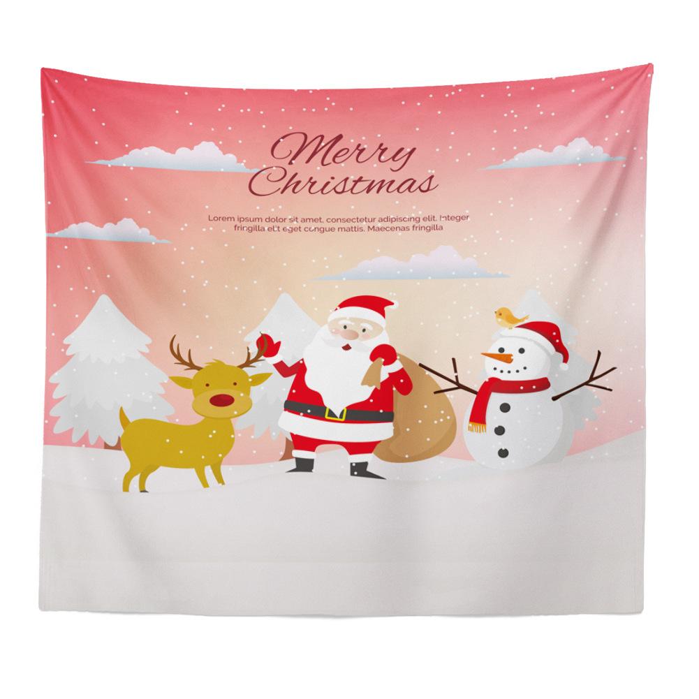Christmas Series Santa Claus Pattern Tapestry TV Background Wall Landscape Tapestry Hanging Cloth