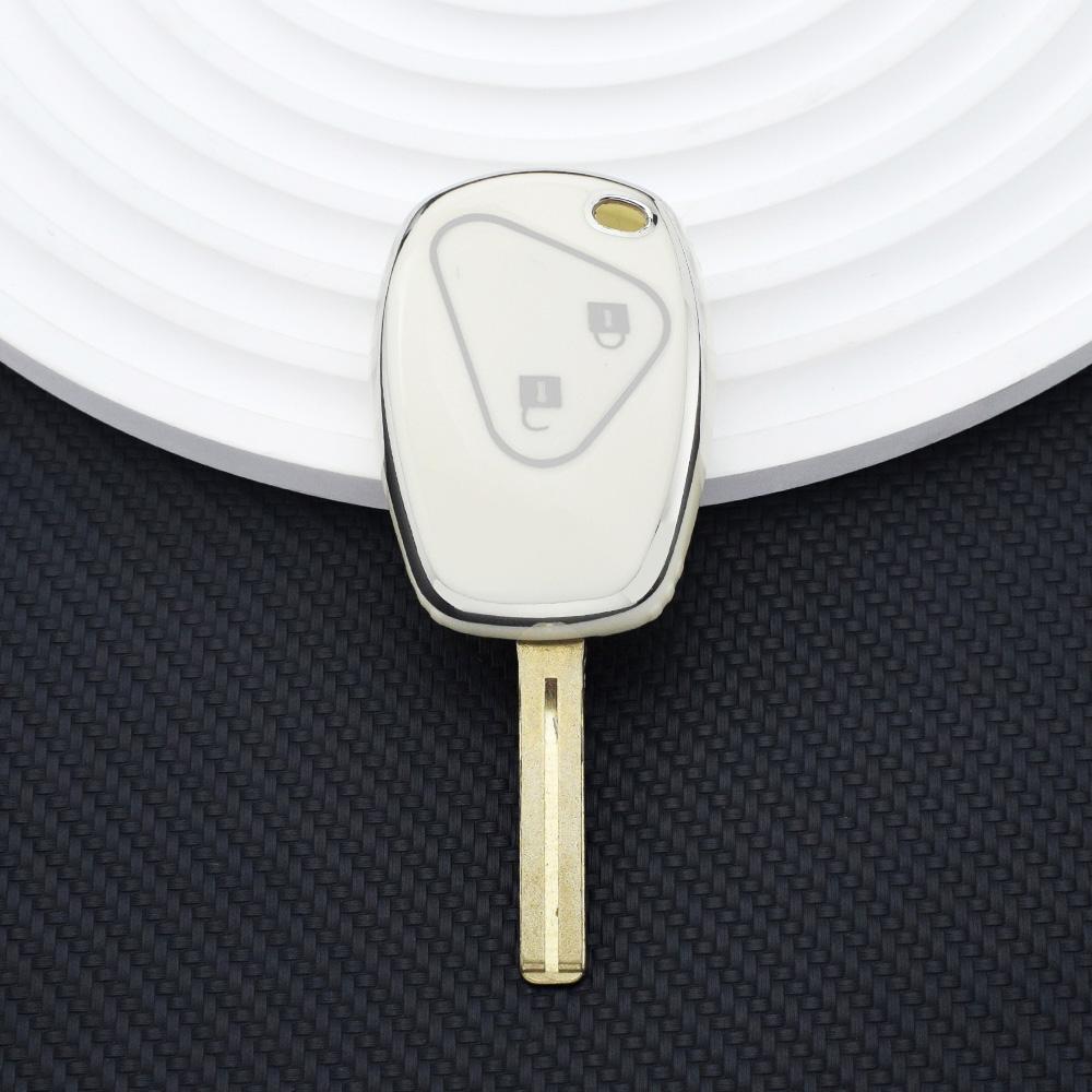 

Для Renault Trafic Clio Kangoo Master Modus Twingo Dacia Sandero Duster 2 кнопки TPU автомобильный пульт дистанционного управления брелок чехол Silver Line White