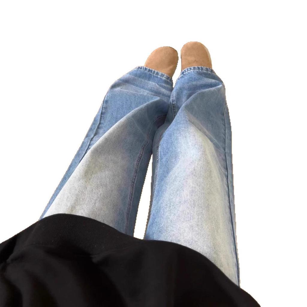 Jeans a gamba larga a vita alta stile americano blu medio 2025 - Estivi da donna, snellenti, modellanti per fianchi e nascondi imperfezioni.