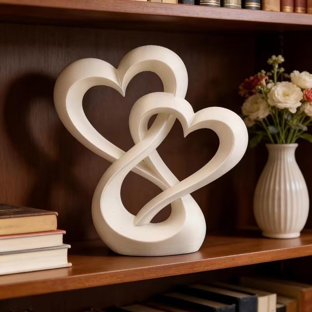 Sweet Double Heart Ornament Lovers Gifts Love Miniature Decoration Hollow Heart Models Wedding
