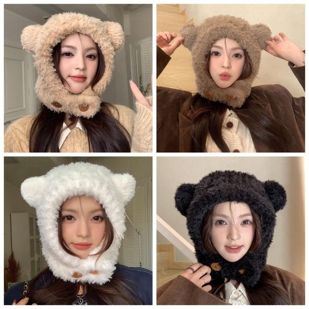 Thickened Winter Beanie Ear Protection Hat Fluffy Hat Leisure Winter Plush Hat Children