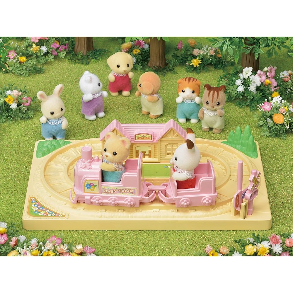 Sylvanian Families Toy Train Set S-65 with Playground Equipment for Ages 3 and Up Dollhouse Accessory