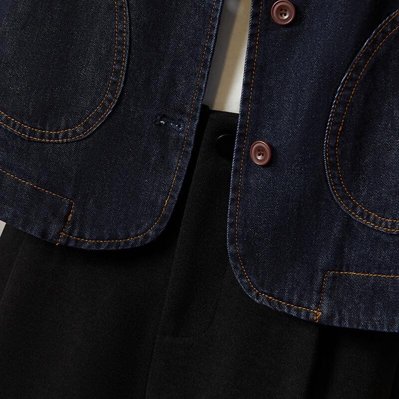 Women's Round Neck Denim Vest