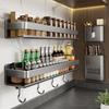 Wall Mounted Kitchen Storage Rack Moisture Resistant Rust Resistant Wall Rack No Drilling Adhesive Hanging Storage Shelf