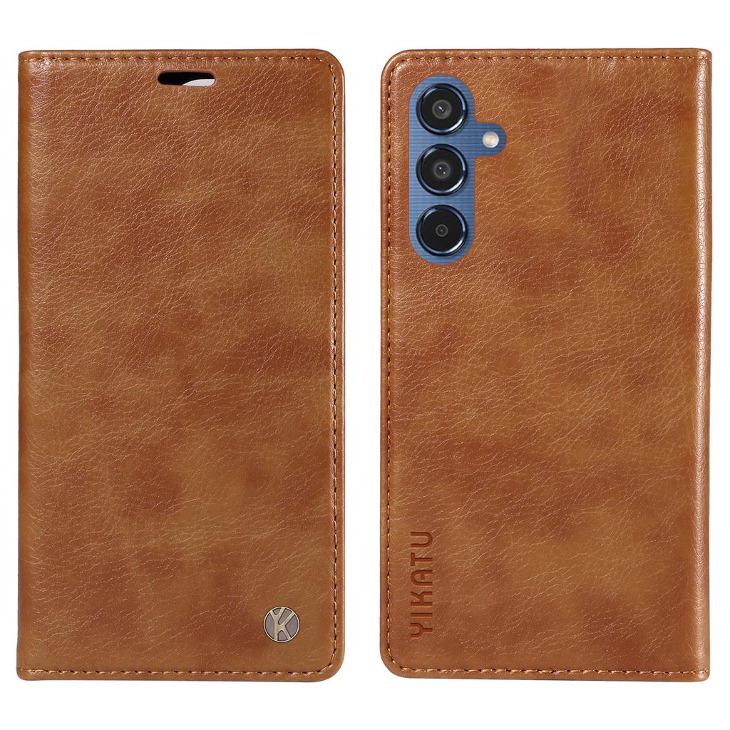 Für Samsung Galaxy M35 5G Hülle Litschi-Muster Leder Brieftasche Handyhülle