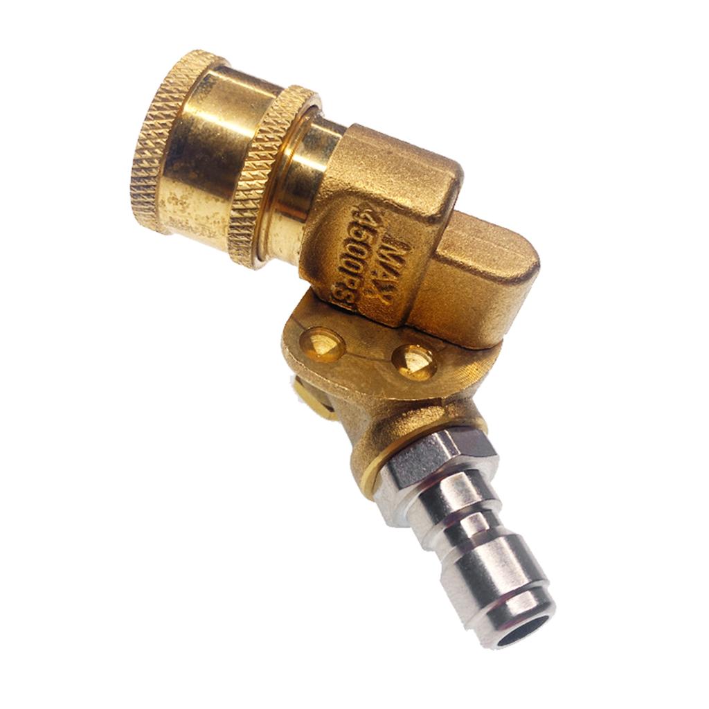 Pivoting Coupler With 1/4" 5-speed Adjustable Joint Quick Connection Pressure Washer Attachment for Car Cleaning