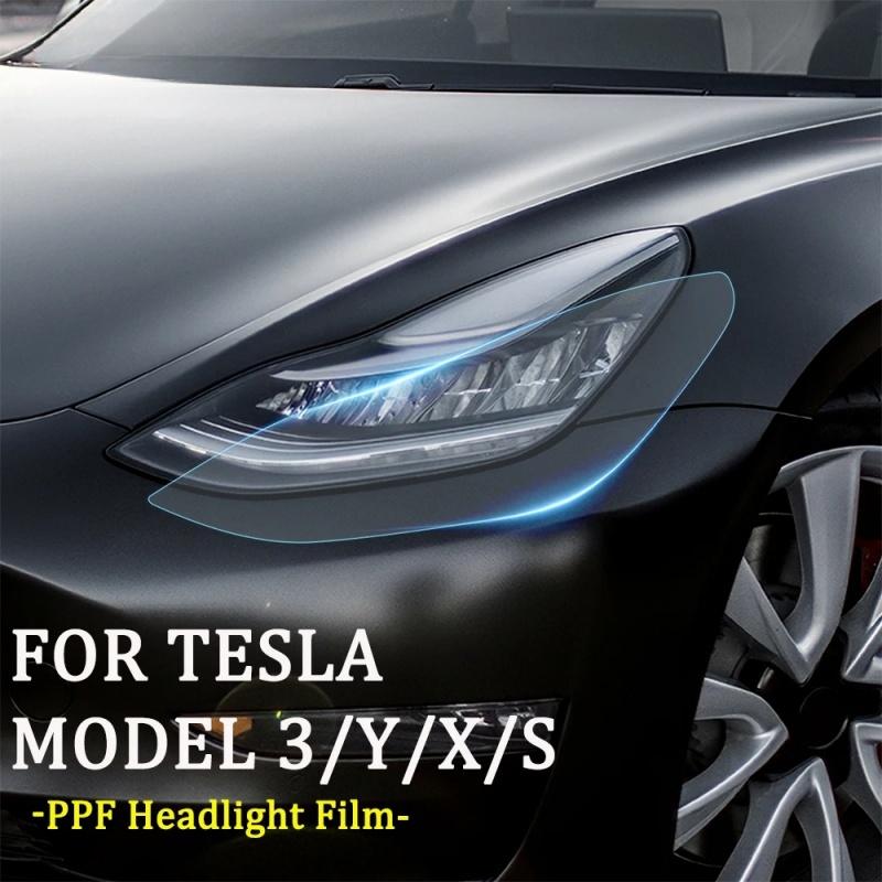 Pre-cut PPF Car Headlight Protective Film TPU for Tesla Model 3 Y X S - Rearview Mirror Transparent Scratch Resistant
