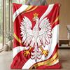 Poland Football Printed Flannel Blanket Skin Friendly Warm Decorative Throw for Indoor Couch Bed Daily Use