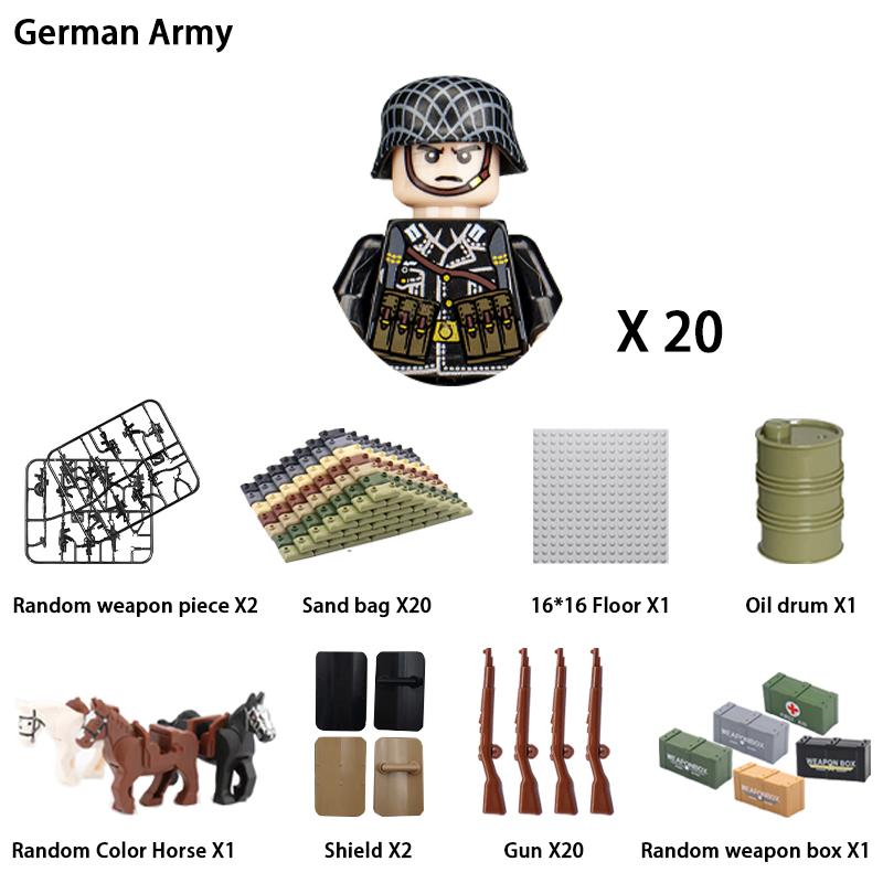 Non-Toxic 24Pcs Military Figure Ww2 Military Product Soldier Figure Building Blocks Children'S Holiday Gift Toys Gifts Funny