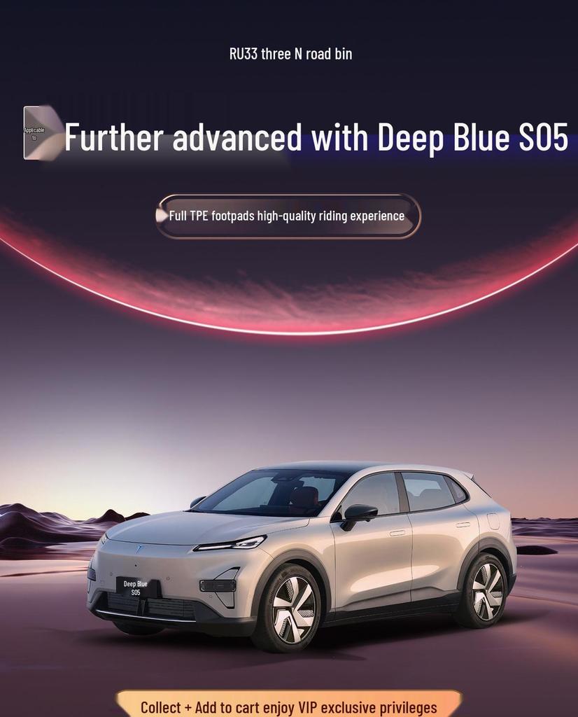 Deep Blue S05 Car Floor Mats: TPE Full Surround, Fits 26 Models, Customizable Car Accessories.