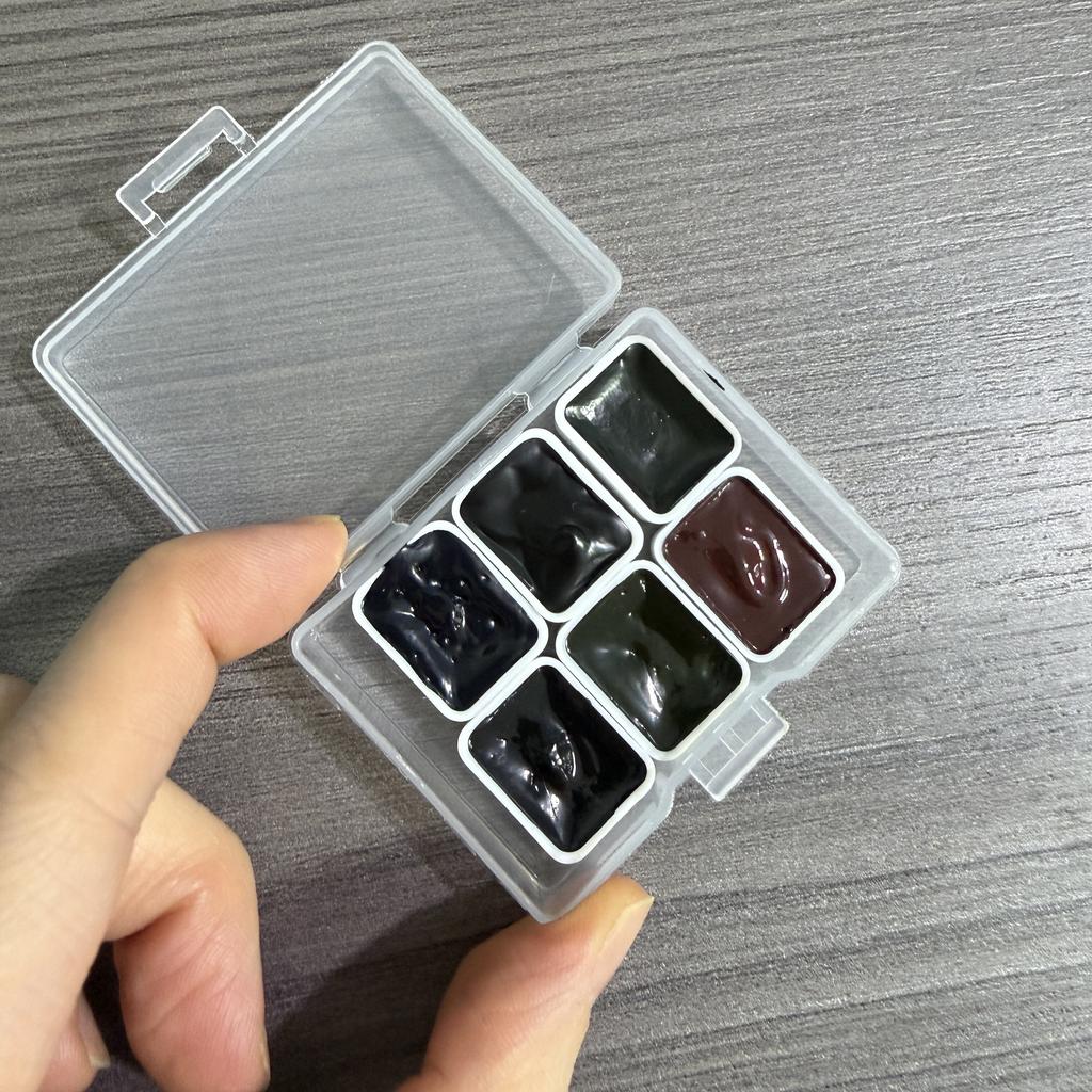 6 Colors 1ml White Night Collection Precipitation Color Master Level Solid Watercolor Pigment Portable Art Painting Supplies