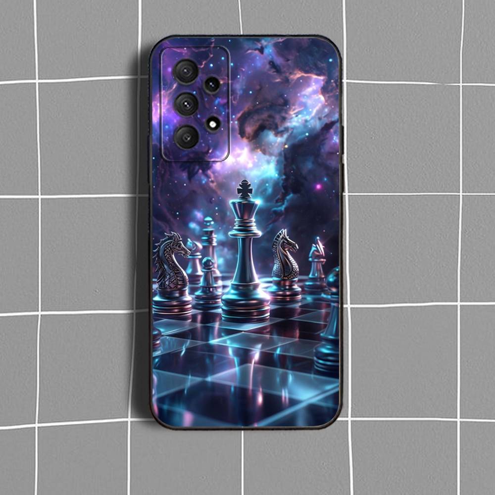 C-Chess Board-ES Phone Case For Samsung Galaxy A73,31,32,72,41,53,52,71,22,5G,Note,J7,8,9 Soft Black Cover