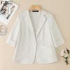 ZANZEA Women Casual Suit Collar Solid Color Long Sleeve Thin Cardigan Tops