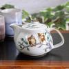 Waza no Kura Stylish Japanese Tableware Kutani Ware Teapot with Owl Design and Tea Strainer Ceramic Brand Made in Japan Perfect for Birthday Gifts -