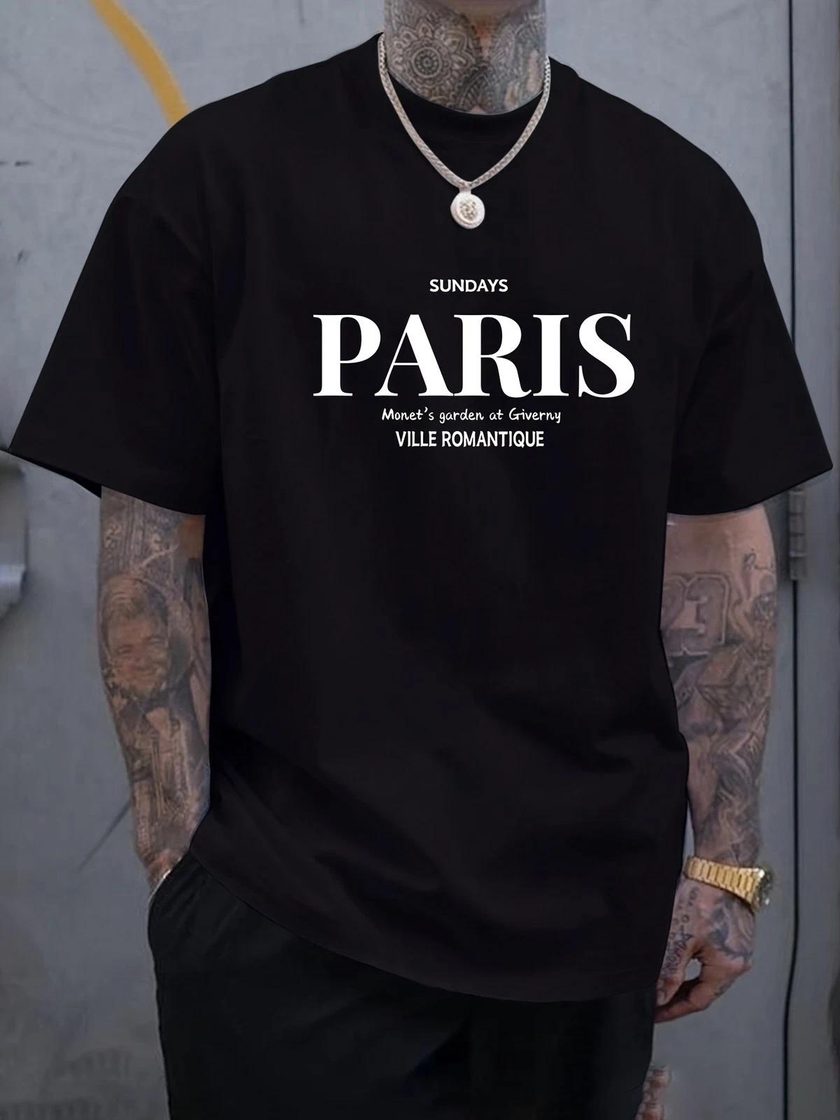 Paris France Vintage Travel Graphic T-Shirt Romantic City Streetwear Tee XXXXL