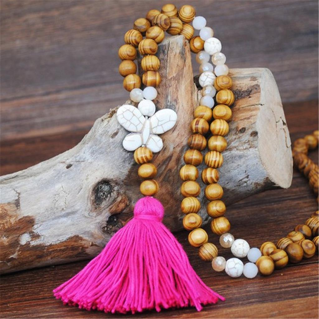Elegant Long Tassel Pendant Sweater Women Turquoise Beads Necklace Chain Jewelry