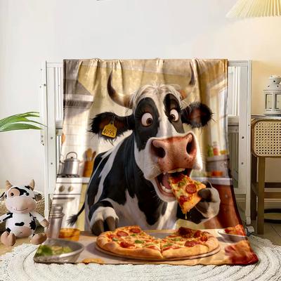 6 Style Fun Cow Style Print Blanket Warm Soft Fluffy Kids and Adult Sofa Bed Throw Blanket Outdoor Travel Camping RV