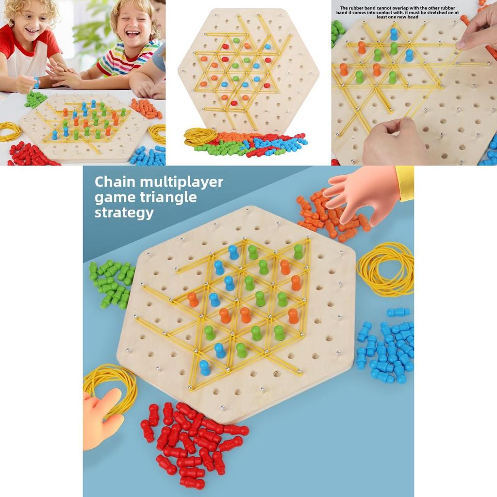 Wooden Geometric Chain Puzzle Game For Family Brain Teasers And Skills Development