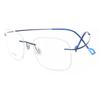 Rimless Rectangle Shiny Dark Blue SmaRtbuy Collection Harlo Rt 008a C7 Fashion Unisex Eyeglasses