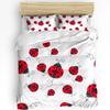 3pcs Bedding Set Red Ladybug Home Textile Duvet Cover Pillow Case Boy Kid Teen Girl Bedding Covers Set