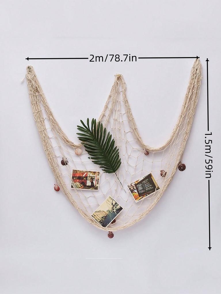 1pc  Creamy White Fishing Net Beach Theme Decor for Party Home Living Room Bedroom Mediterranean Style Decor Wall Decoration