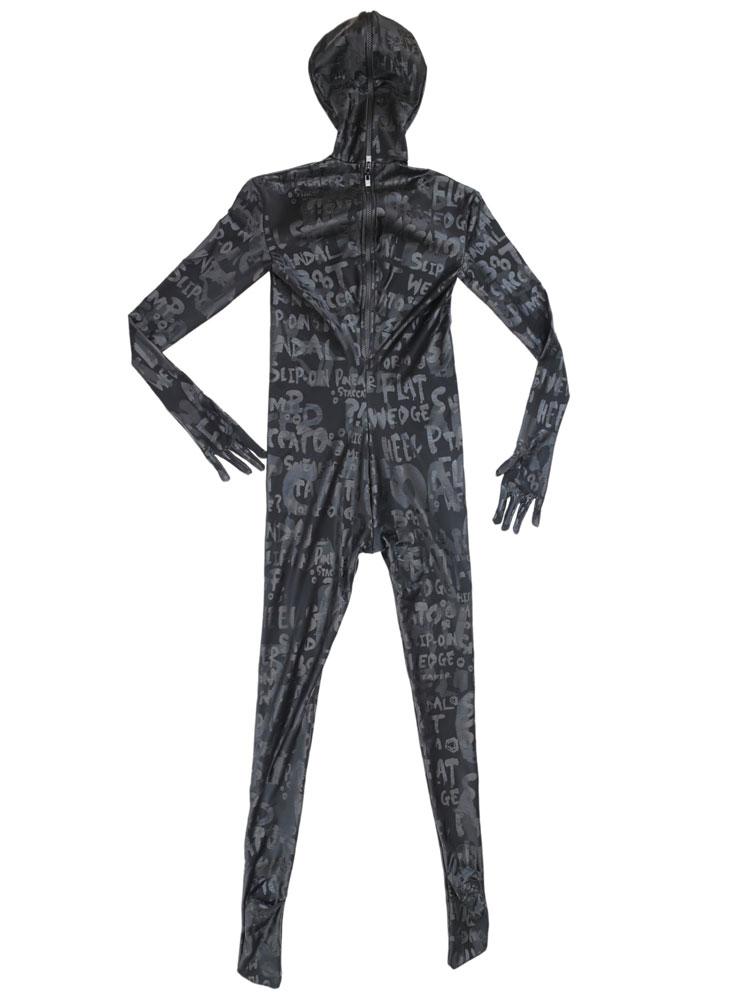 Fashion Printing Pu Full Cover Bodysuit Nightclub Invisible  Stage Performance Jumpsuit Men'S Zentai High Elastic Shaping Tights