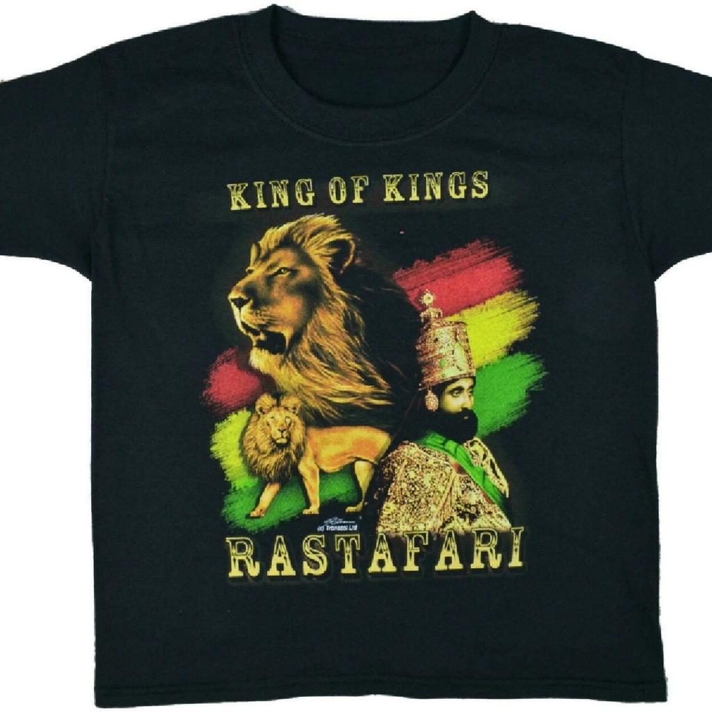 Cheavyweight streetwear King of Kings Rasta Jamaica Reggae Rastafari Summer Cotton O-Neck Short Sleeve Mens T Shirt New S-5XL