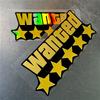 Gold WANTED Motorcycle Sticker for Motorcycle Fuel Tank Tailbox Fairing Car Trunk Scooters Waterproof Universal Vinyl Decals