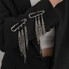 European and American Sweet and Cool Crystal Long Multi-purpose Brooch Clothing Ins Chain Fringed Trouser Chain Fixed Pin Decoration