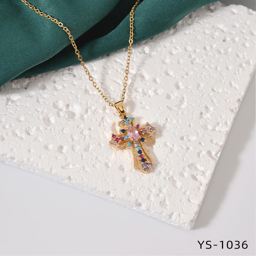 Fashion Trendy Titanium Steel Cross Necklace Women Luxury Versatile Accessory