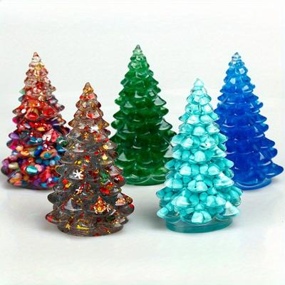 1 Stück Naturstein-Kristall-Harz-Weihnachtsbaum für Heimdekoration, bringt Glück, perfektes Weihnachtsgeschenk, Souvenir-Geschenke