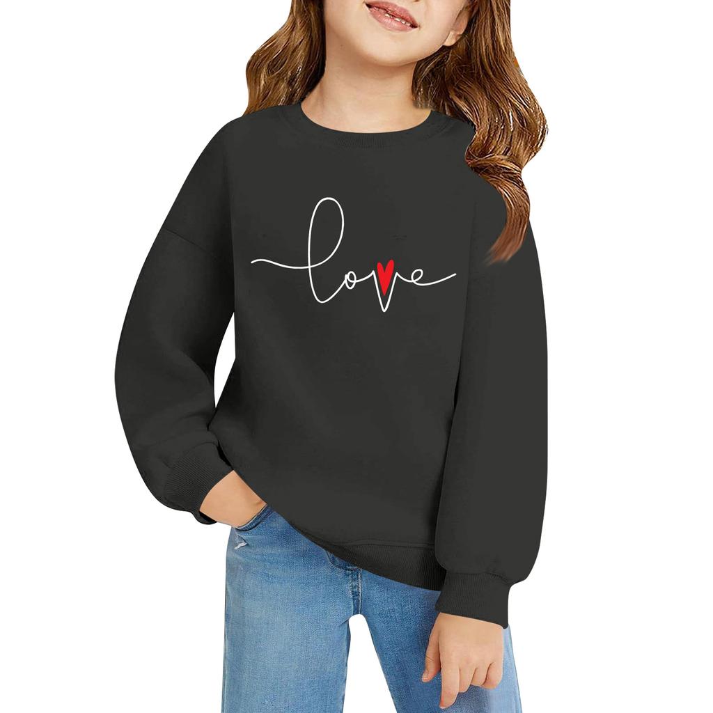 Kinder Langarm Lockerer Pullover Buchstabenaufdruck Rundhals Sweatshirt