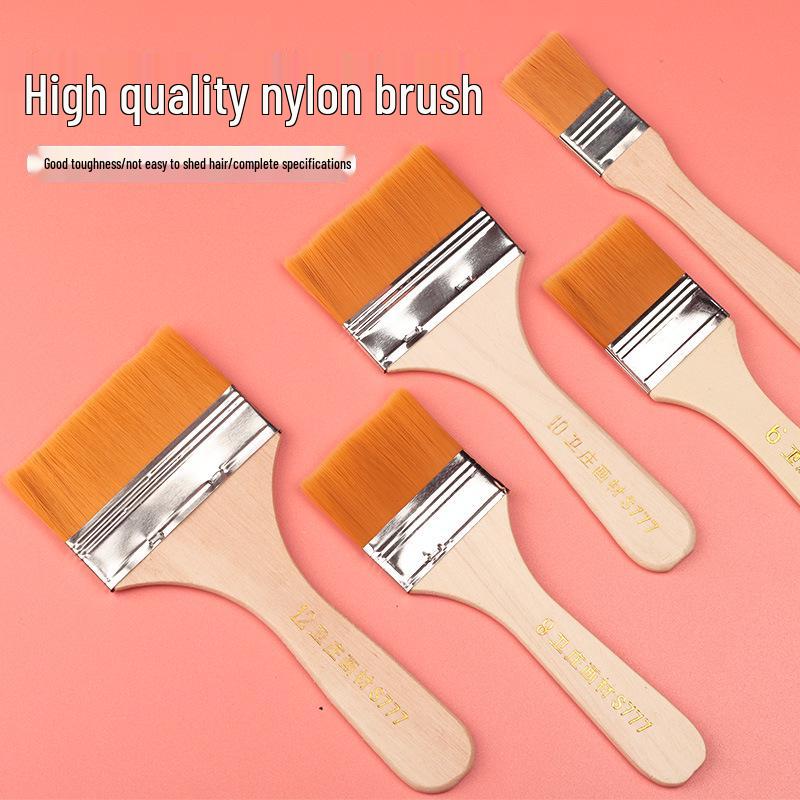 Nylon Bristle Art Brush with Wood Handle for Oil Painting