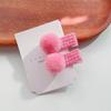 New 2pcs Korean Kawaii Candy Color Pompoms Hair Clips Little Girls Princess Barrettes Headwear Girls Kids Hair Accessories