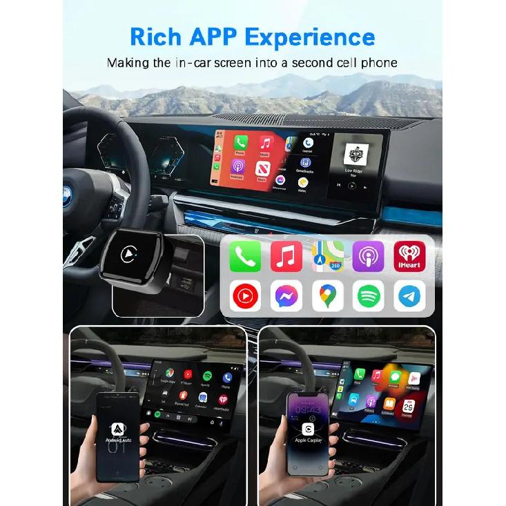 Wireless CarPlay Adapter 2026 Upgrade Wired CarPlay To Wireless, Mini USB Design for Cars with Built-in Wired Apple CarPlay Seam