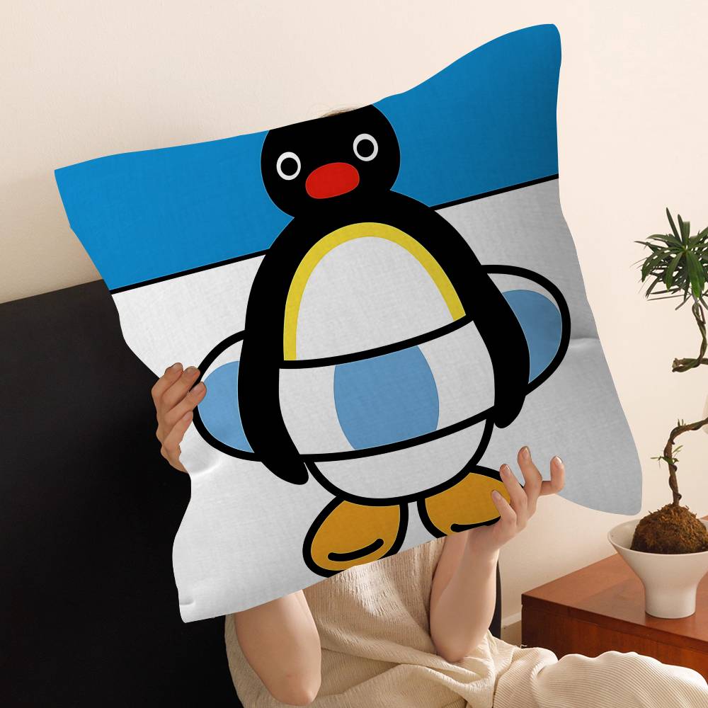 Pingu Cartoon Pingu Pillow Anime Pillow Sofa Bed Head Pillow Cover Cushion Cover 45X45 Cm Fashion