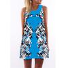 European and American Hot-selling New Digital Printing Round Neck Big Pendulum Loose Off-the-shoulder Medium and Long Vest Sleeveless Dress