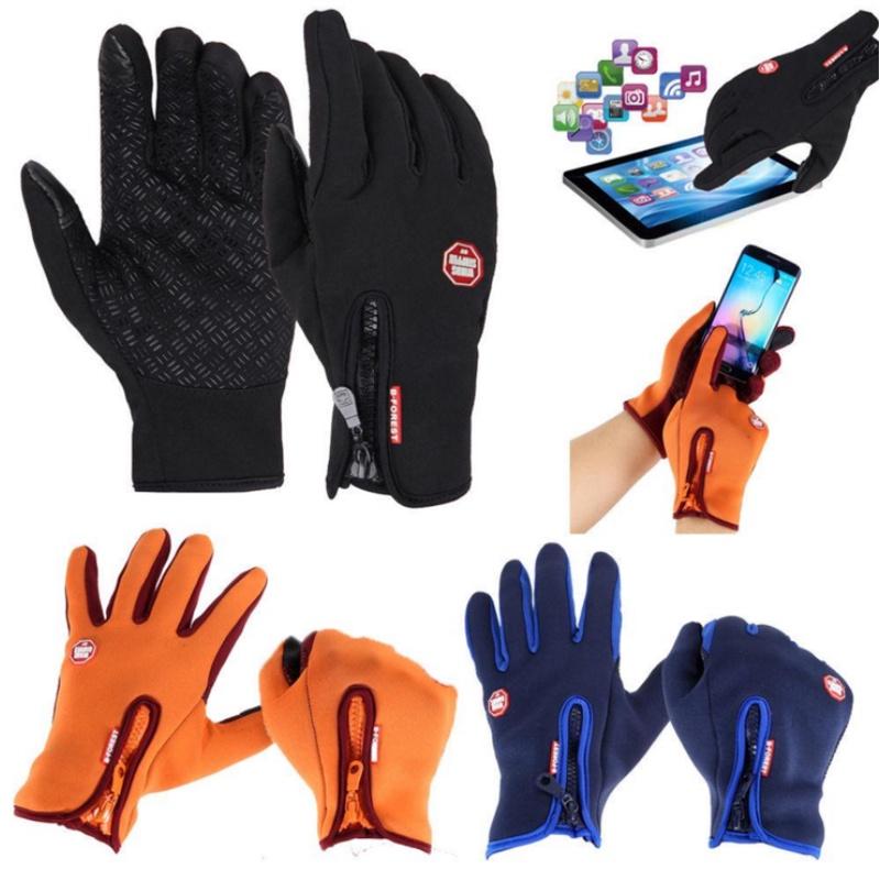 Stilvolle schwarze Touchscreen-Winterhandschuhe mit wasserdichtem und winddichtem Design