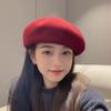 Wool Beret Women'S Face Small Autumn And Winter Versatile Knitted Cashmere Retro Woolen Painter Hat