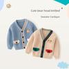 Children's Clothing Spring and Autumn Child Bear Sweater Baby Cardigan Outwear Girl's Knitted Shirt Boy V Neck Sweater
