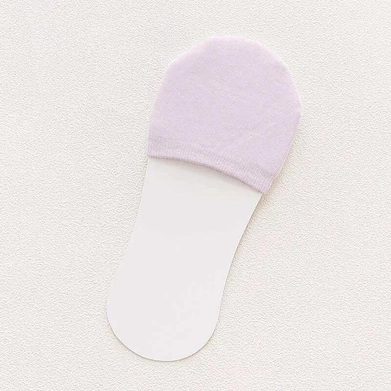 

1 пара = 2 шт. летние студенческие японские хлопковые носки для девочек, утепленные дышащие носки-лодочки, невидимые женские носки до половины носка фиолетовый