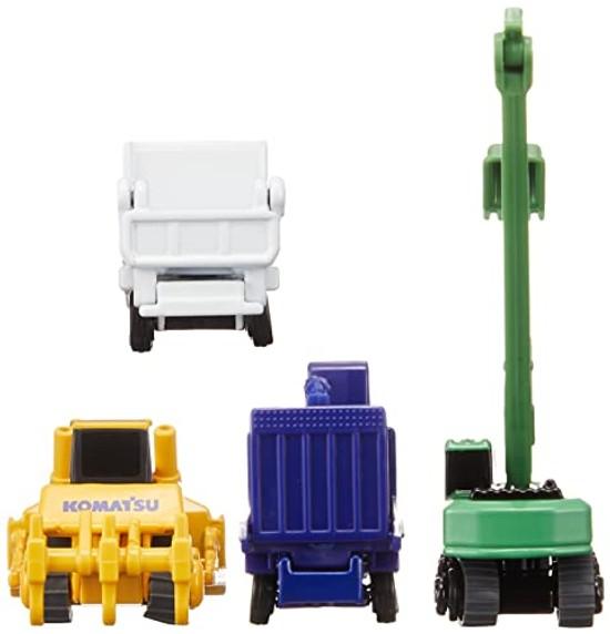 Takara Tomy Tomica Construction Vehicle Set 5 Miniature Car Toy Ages 3 Up Compliant Safety Standards Certified ST Mark.