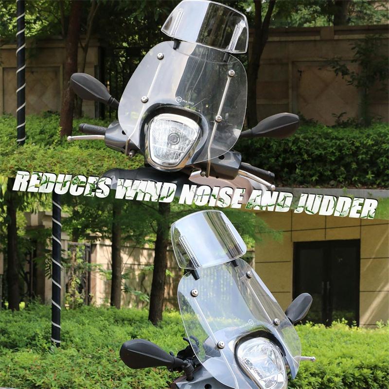 Motorcycle Windshield Extension Windscreen Deflector Adjustable Clip-On Windshield Universal For Most Motorcycle
