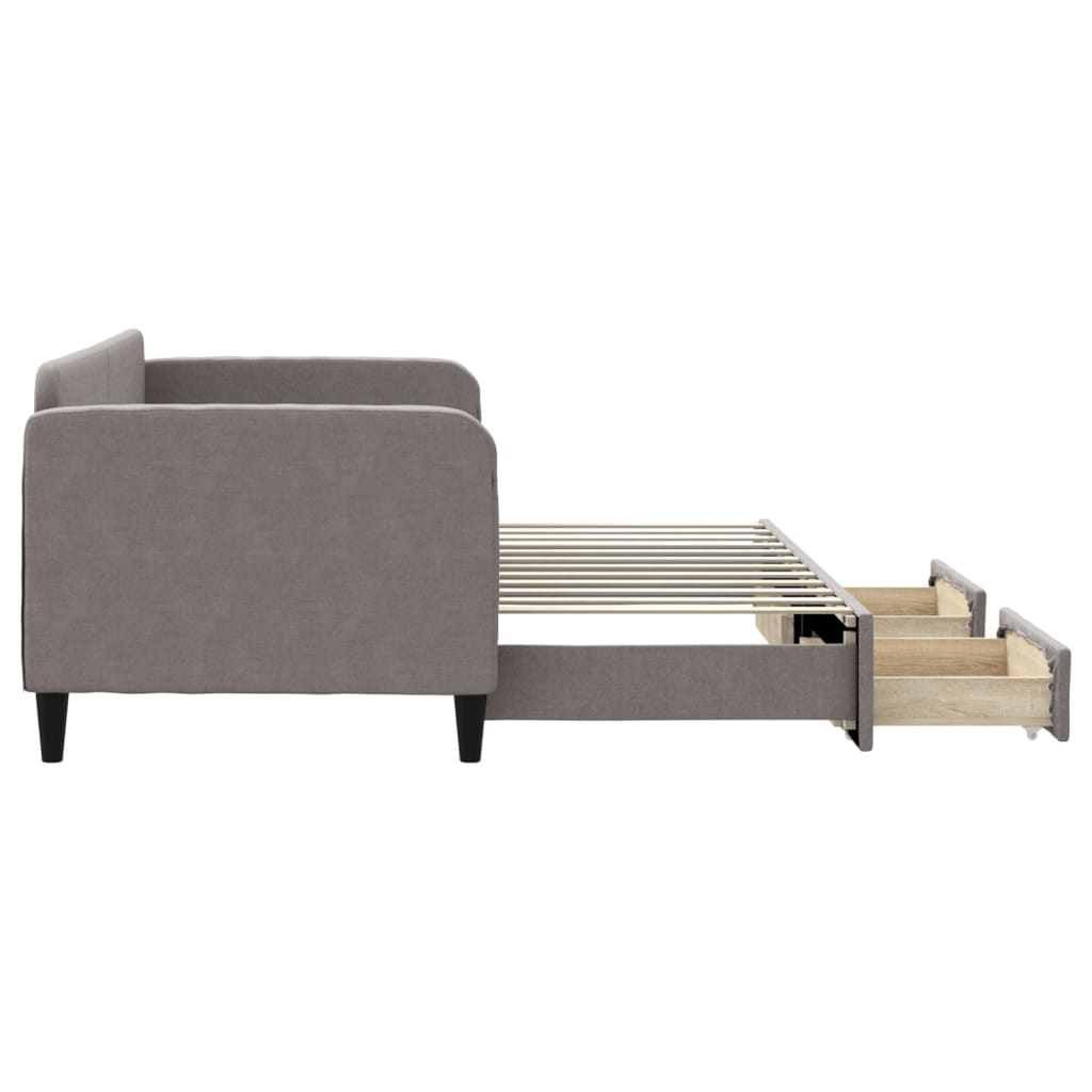 Vidaxl Sofa Bed With Drawers, Taupe, 80X200 Cm, Fabric