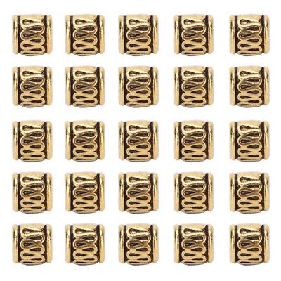 50pcs Hair Braiding Beads Alloy Beard Decoration Dreadlocks Rings Bracelet Necklace Making Accessories Gold