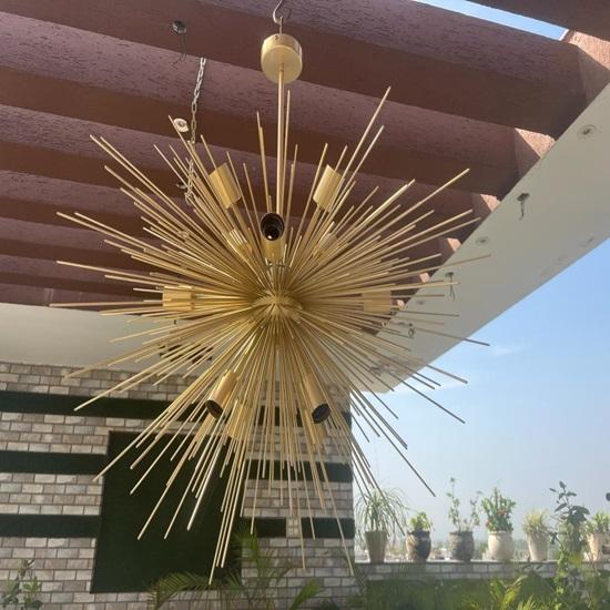 12-světlový mosazný lustr Sputnik v moderním stylu poloviny století, nastavitelný stropní lustr do jídelny, obývacího pokoje, ložnice, vstupní haly