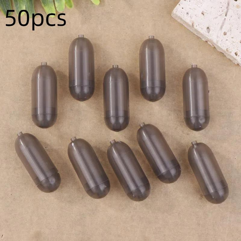 50Pcs 3 Size Fishing Hair Rigs Hook Floating Suspension Ready-To-Use Carp Fishing Hook Buoyancy Tube Plastic Anti Bottom
